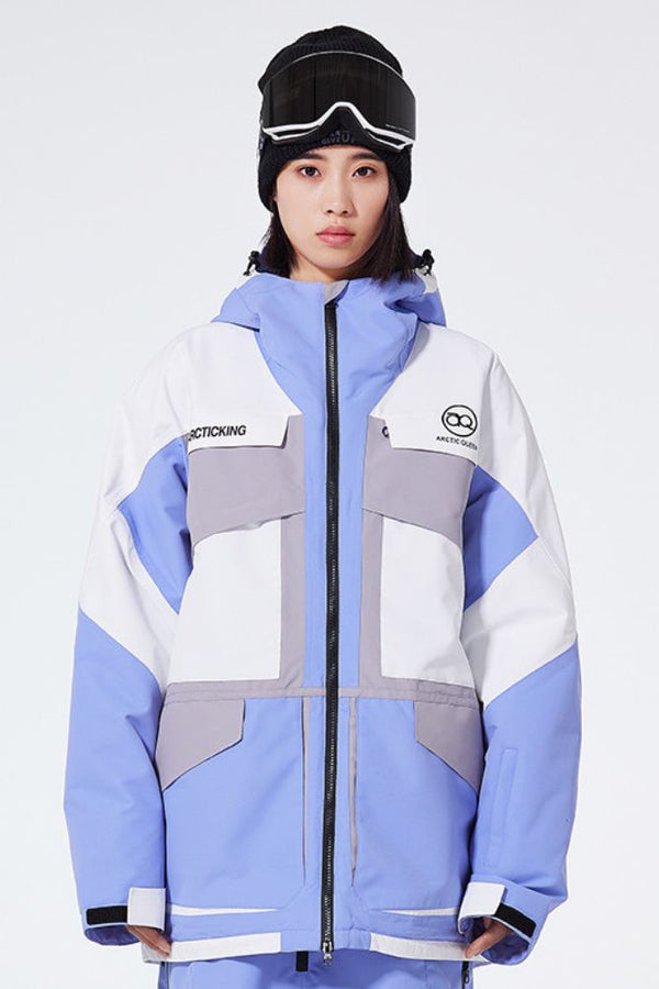 XwXwSeui Men Women Insulated Chic Patchwork Baggy Outdoor Skiing Jacket