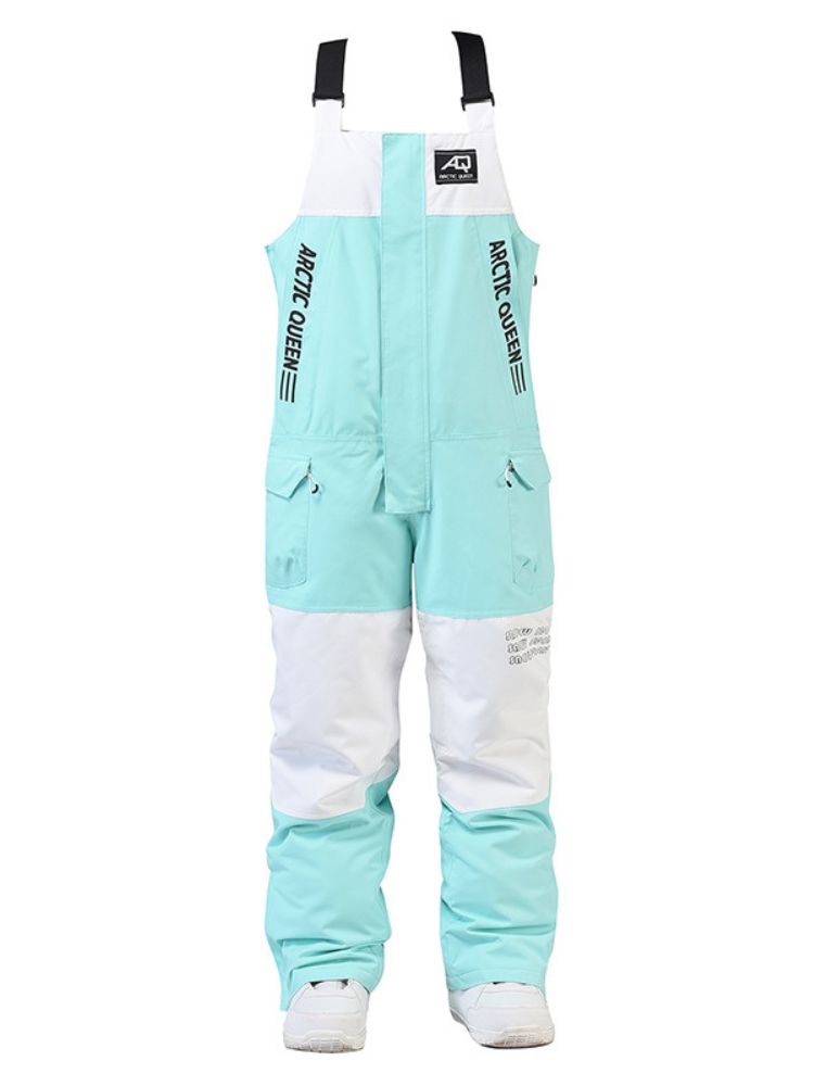 XwXwSeui Men Women Colorblock Shell Snow Bibs