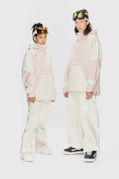XwXwSeui Men Women Colorblock Loose Snow Suits