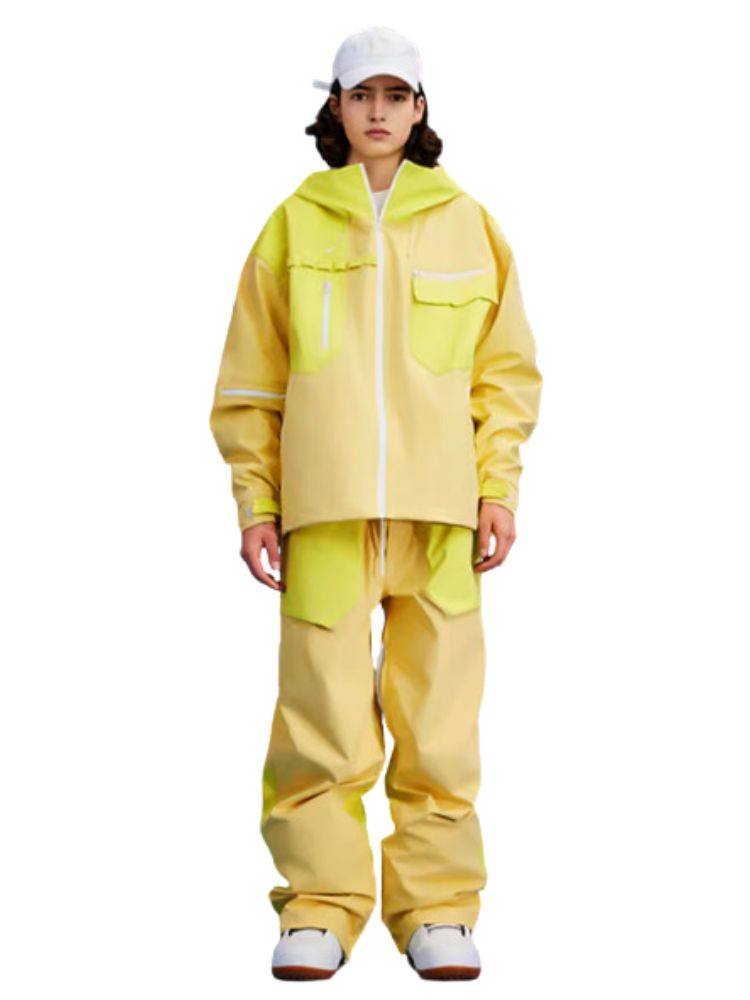 XwXwSeui Men Women 3L Colorblock Shell Snow Suits