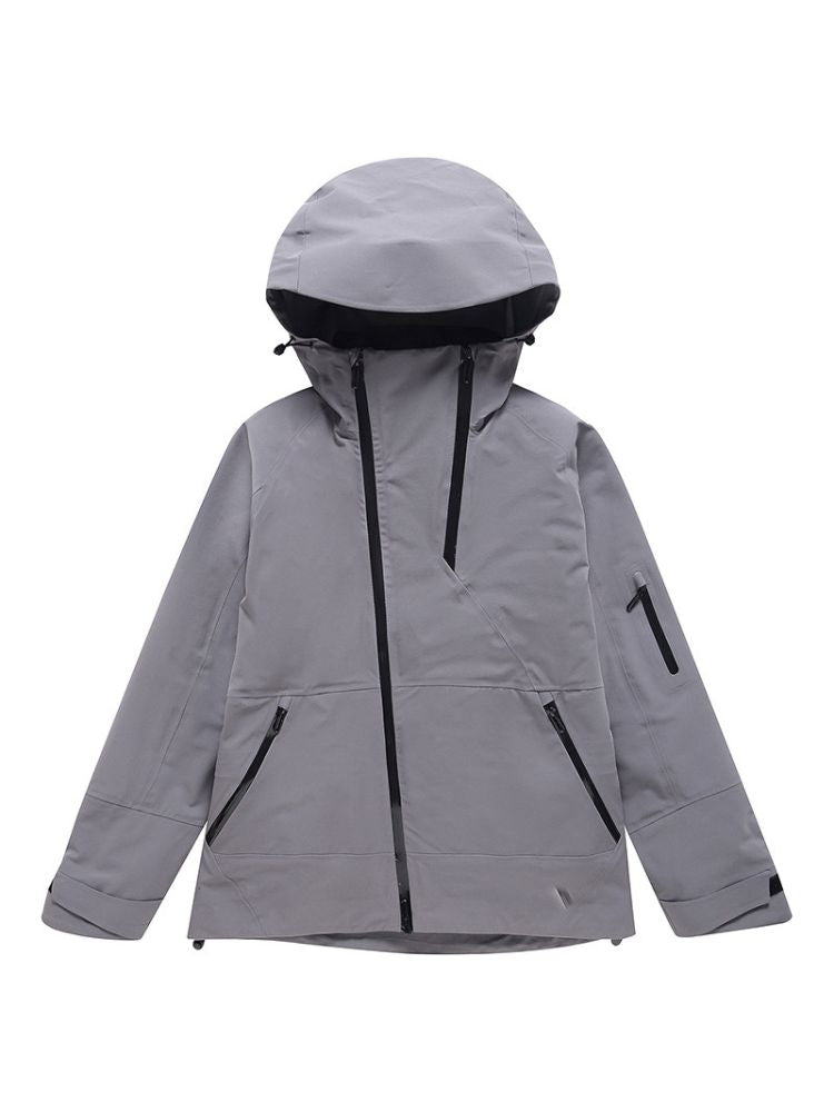 XwXwSeui Men Women Double Zip Shell Snow Jacket