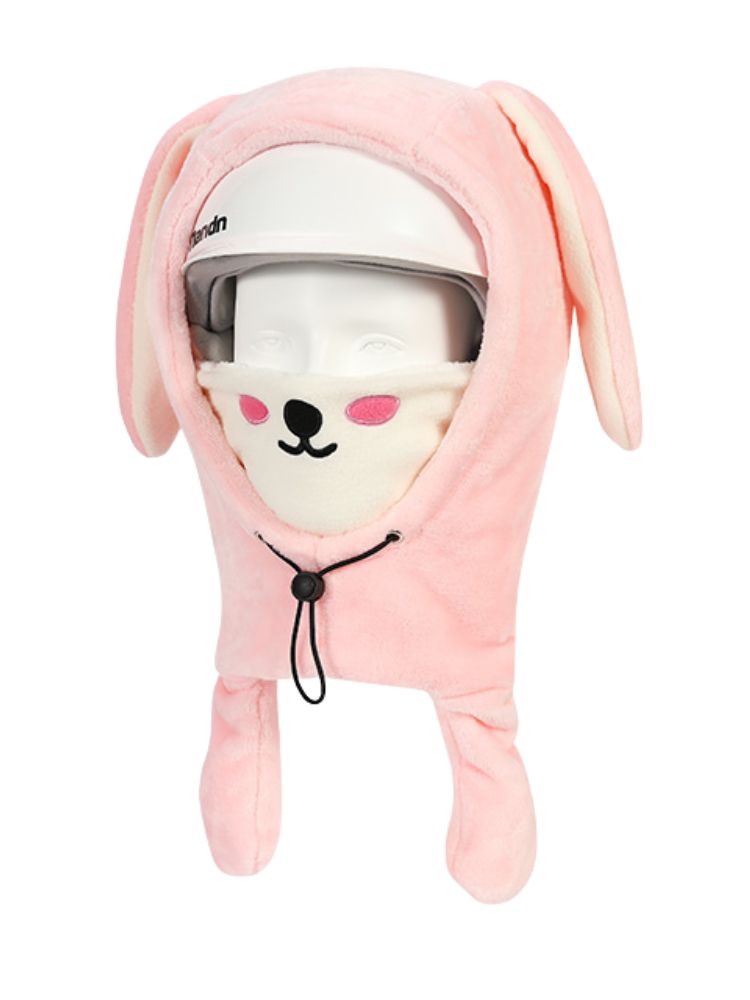 XwXwSeui Kids Plush Jumping Ear Snow Helmet Hood