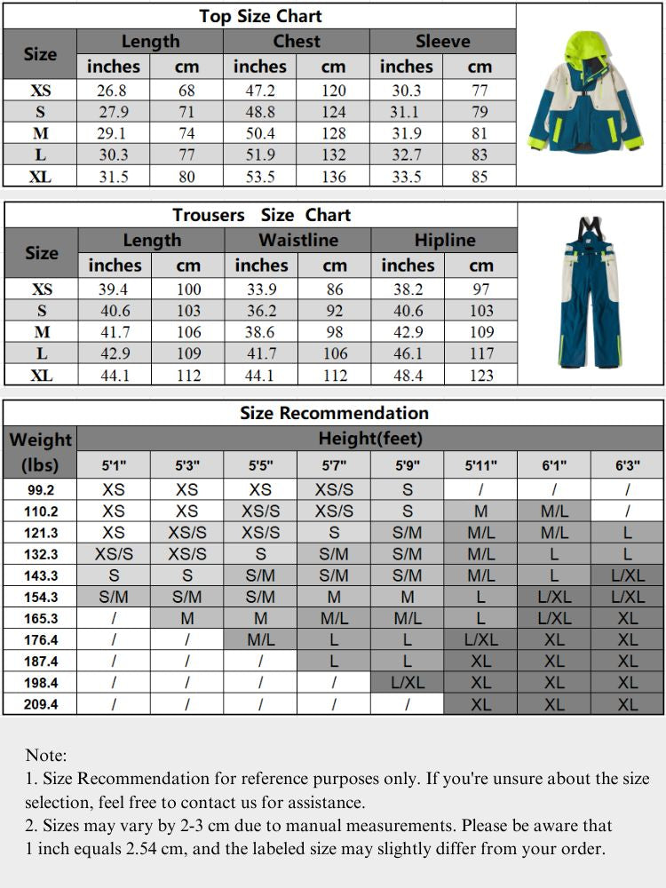 XwXwSeui Men Women Outdoor Insulated Snow Suits