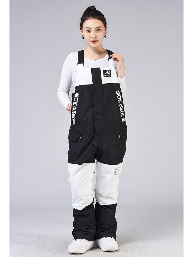 XwXwSeui Men Women Colorblock Shell Snow Bibs