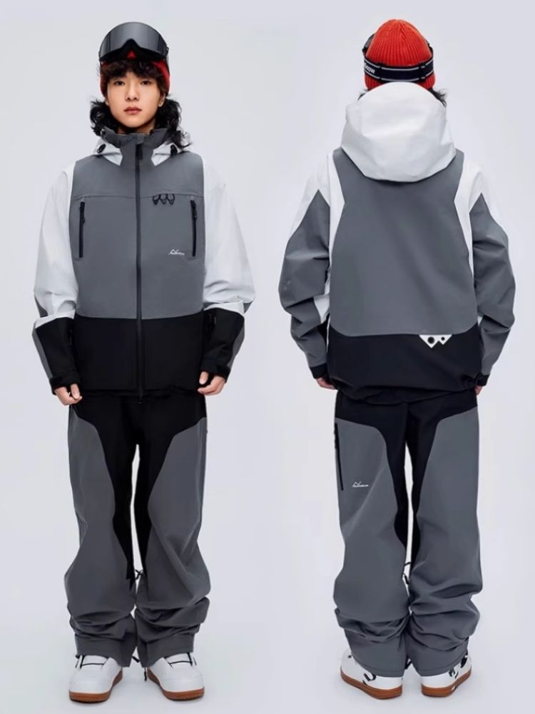 XwXwSeui Men Women 3L Colorblock Shell Snow Suits