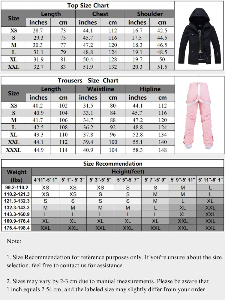 XwXwSeui Men Women Windproof Insulated Snow Suits