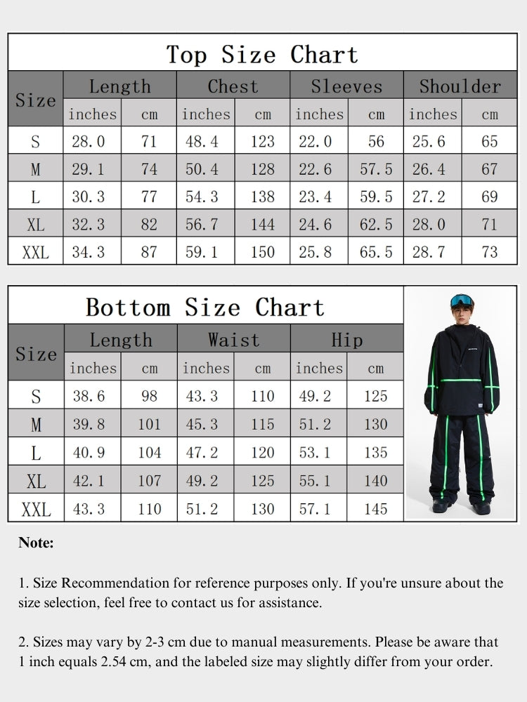 XwXwSeui Men Women Stripe Loose Fleece Ski Suits