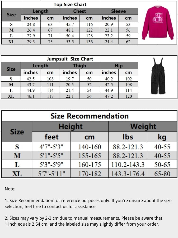 XwXwSeui Women Men Bow Print Loose Single Board Double Board Fashion Ski Suits