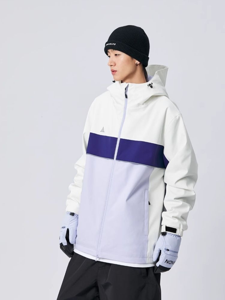 XwXwSeui Men Women Colorblock Loose Snow Jacket