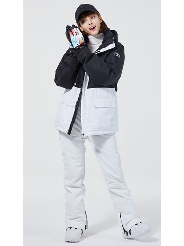 XwXwSeui Men Women Hooded Insulated Snow Suits-Black Series