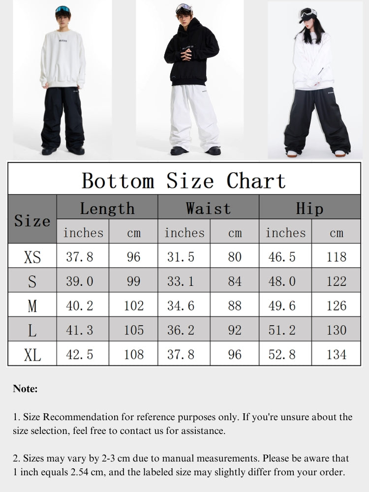 XwXwSeui Men Women 3L Fleeced Baggy Ski Pants