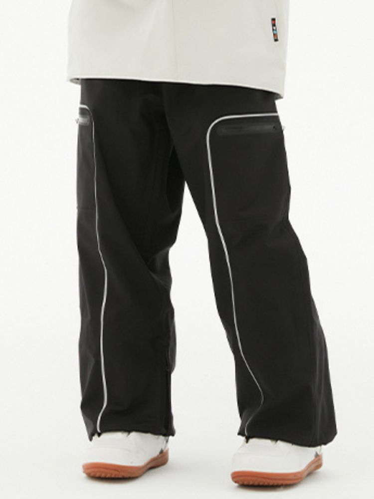 XwXwSeui Men Women 3L Shell Loose Snow Pants