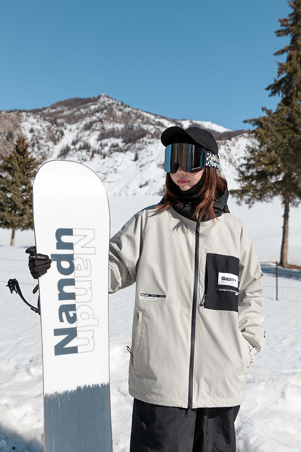 XwXwSeui Men Women Shell  Hood Snow Jacket