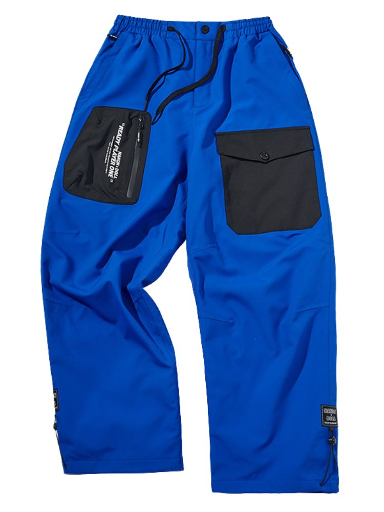 XwXwSeui Men Women Loose Colorblock Ski Pants