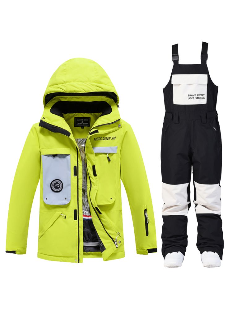 XwXwSeui Men Women Outdoor Windproof Snow Suits-Black Series