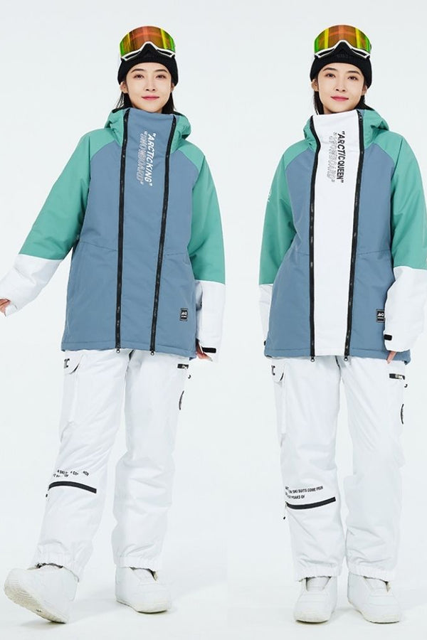 XwXwSeui Men Women Waterproof Insulated Snow Suits-Grey Series