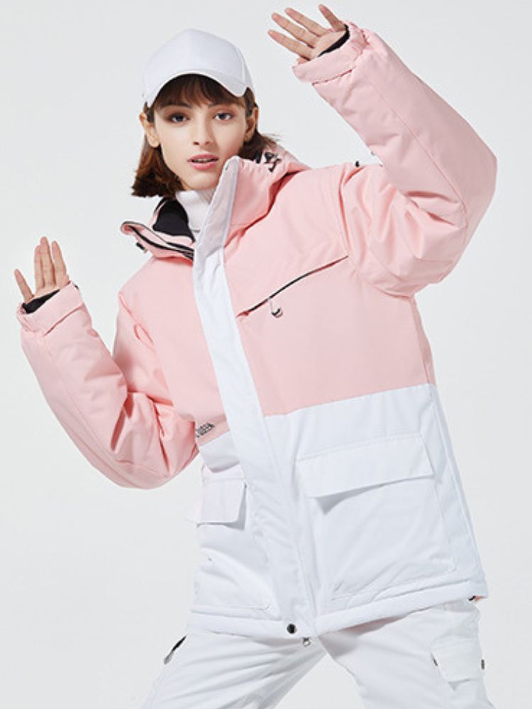 XwXwSeui Women Pink Insulated Snow Jacket