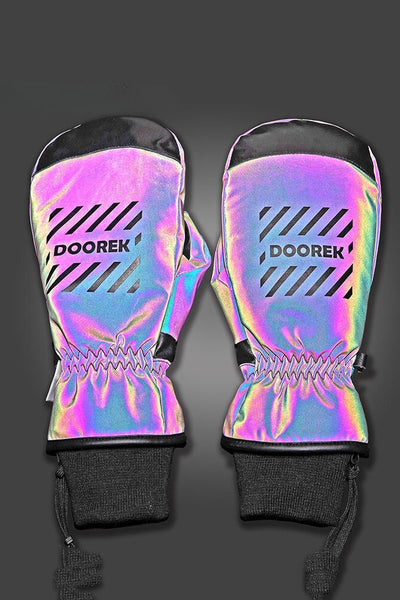 XwXwSeui Men Women Reflective Insulated Snow Mittens