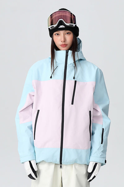 XwXwSeui Men Women New Baggy Insulated Colorblock Hooded Snowboarding Jackets