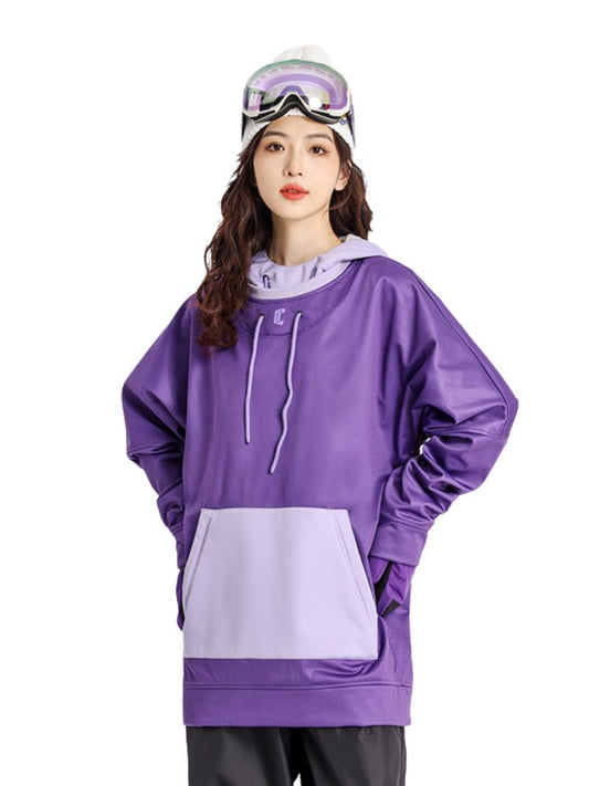 XwXwSeui Men Women Colorblock Hooded Ski Sweatshirt