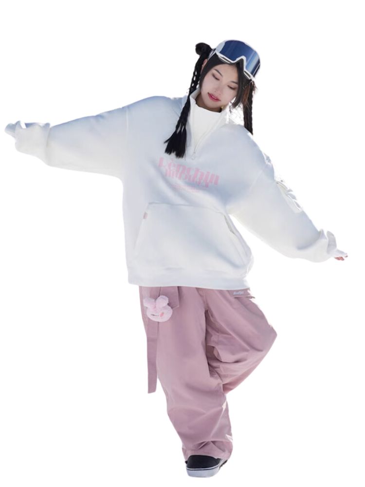 XwXwSeui Women Men Fashionable Loose Single Double Board Hip-Hop Style Ski Suits