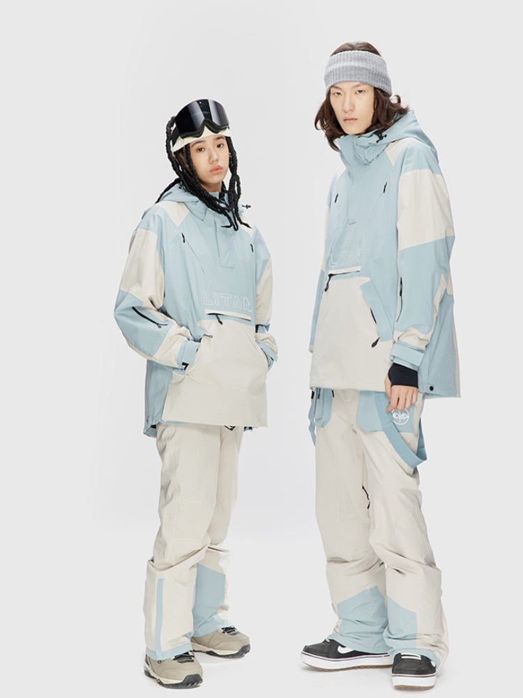 XwXwSeui Men Women Colorblock Loose Snow Suits