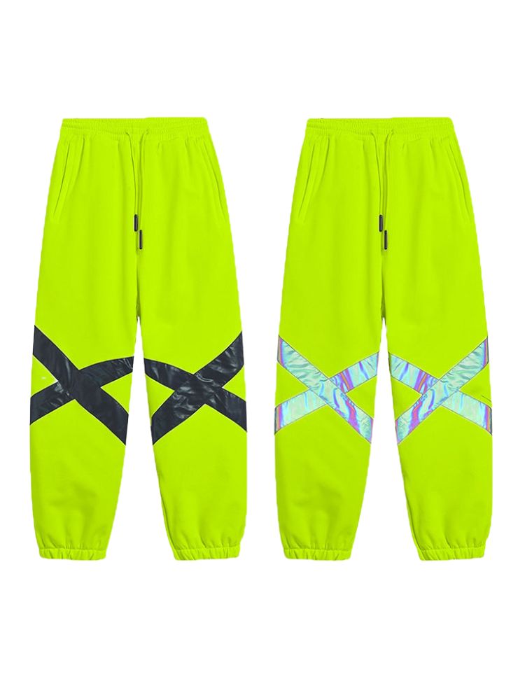 XwXwSeui Men Women Reflective Loose Ski Pants