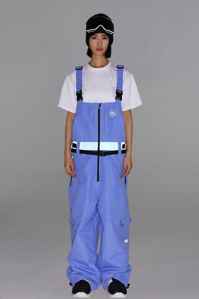 XwXwSeui Men Women Reflective Baggy Snow Bibs