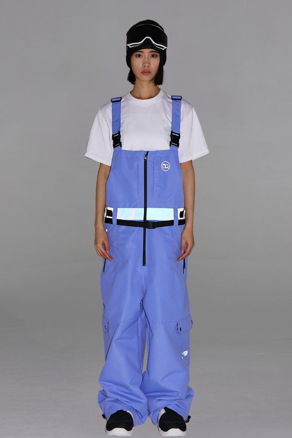 XwXwSeui Men Women Reflective Baggy Snow Bibs