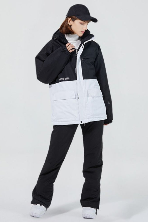 XwXwSeui Men Women Hooded Insulated Snow Suits-Black Series