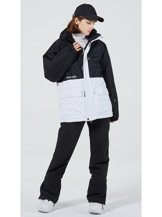 XwXwSeui Men Women Hooded Insulated Snow Suits-Black Series