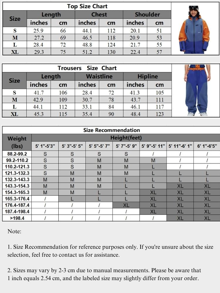 XwXwSeui Men Women 3L Colorblock Shell Snow Suits