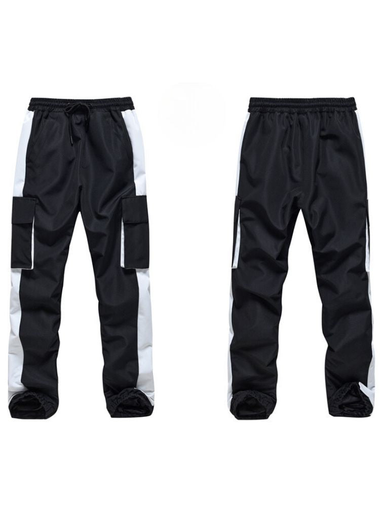 XwXwSeui Men Women Colorblock Waterproof Snow Suits-Black Series