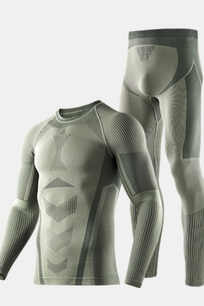 XwXwSeui メンズ 暖かいシームレスレギンス 速乾性 スキーベースレイヤー