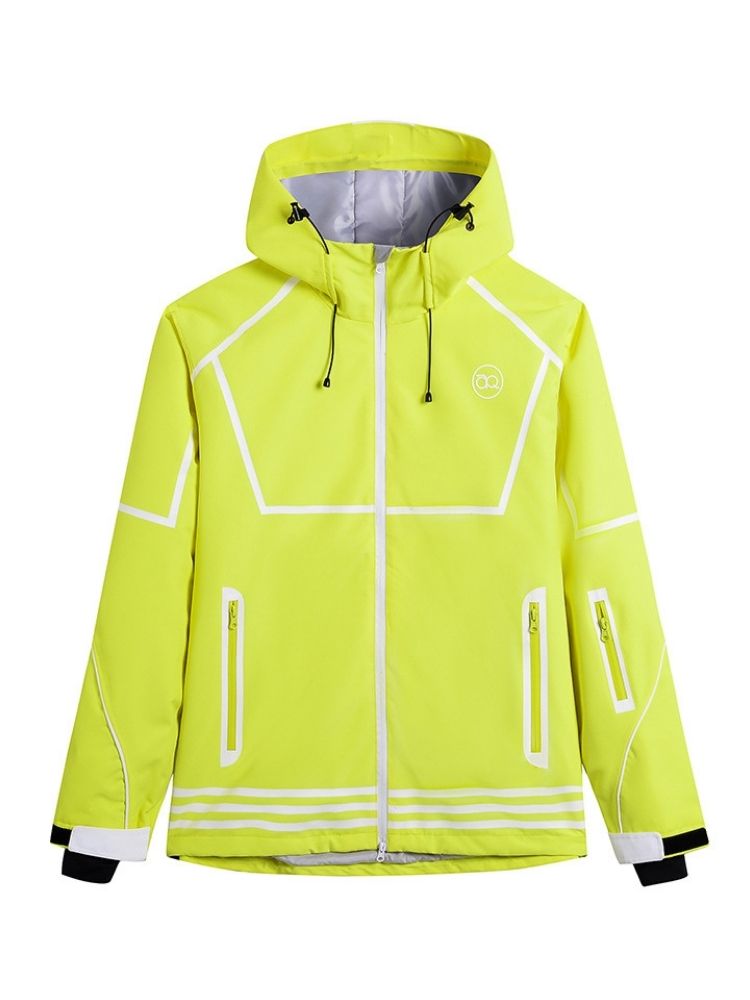 XwXwSeui Men Women Lines Outdoor Snow Suits-Yellow Series