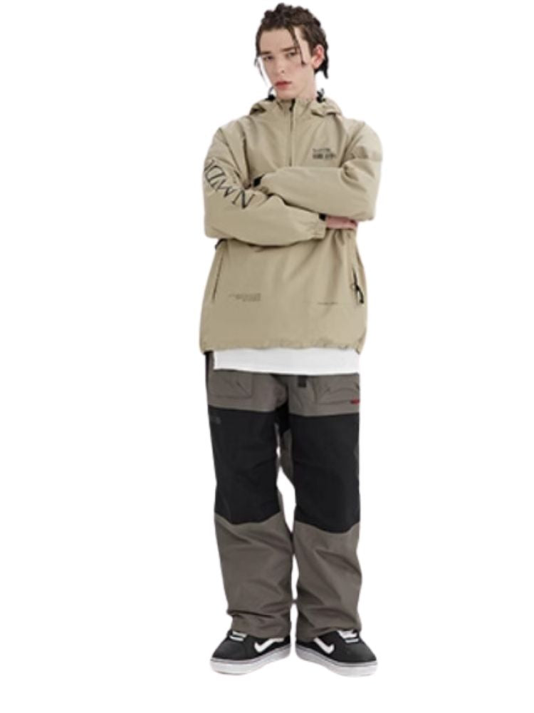 XwXwSeui Men Women Colorblock Waterproof Outoor Ski Pants