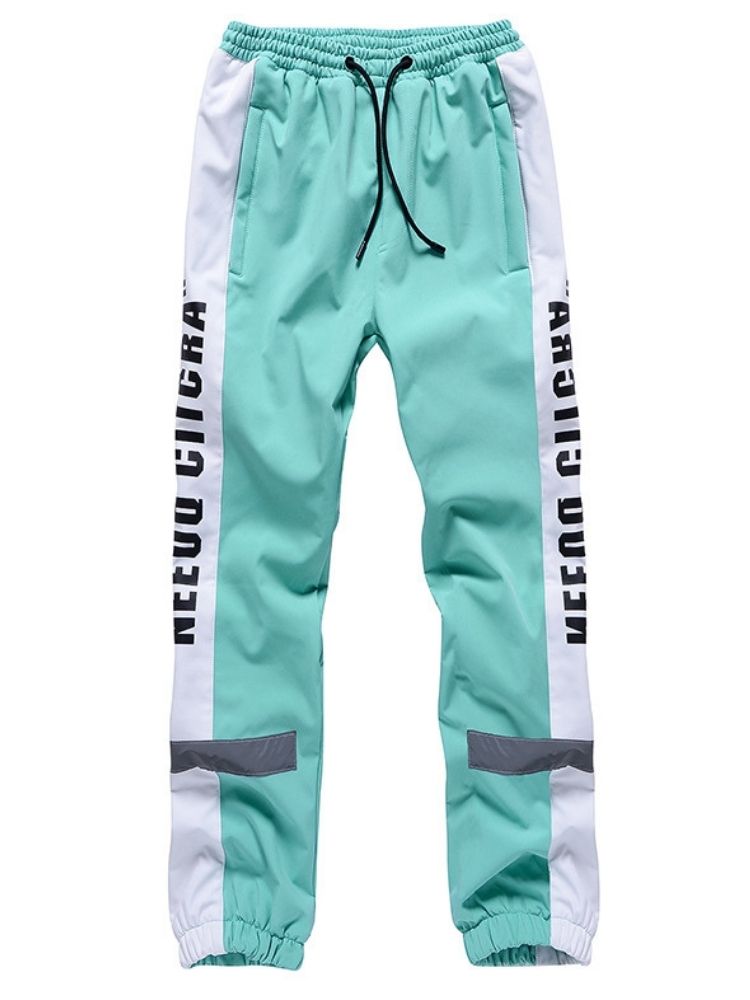 XwXwSeui Men Women Reflective Windproof Snow Suits-Mint Green Series