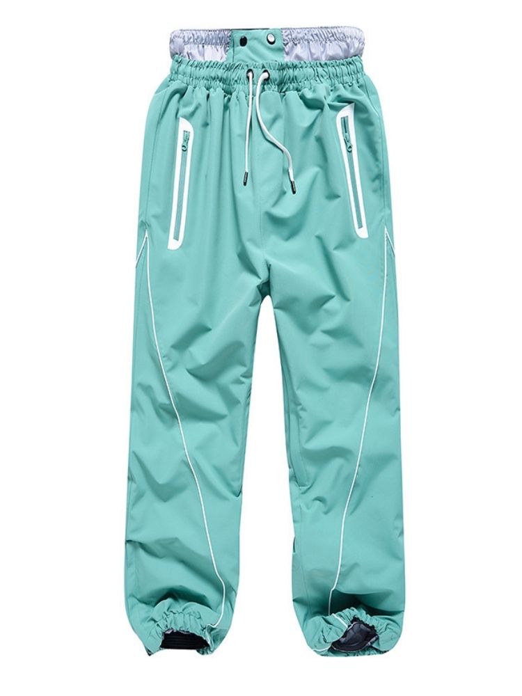 XwXwSeui Men Women Lines Outdoor Snow Suits-Light Cyan Series