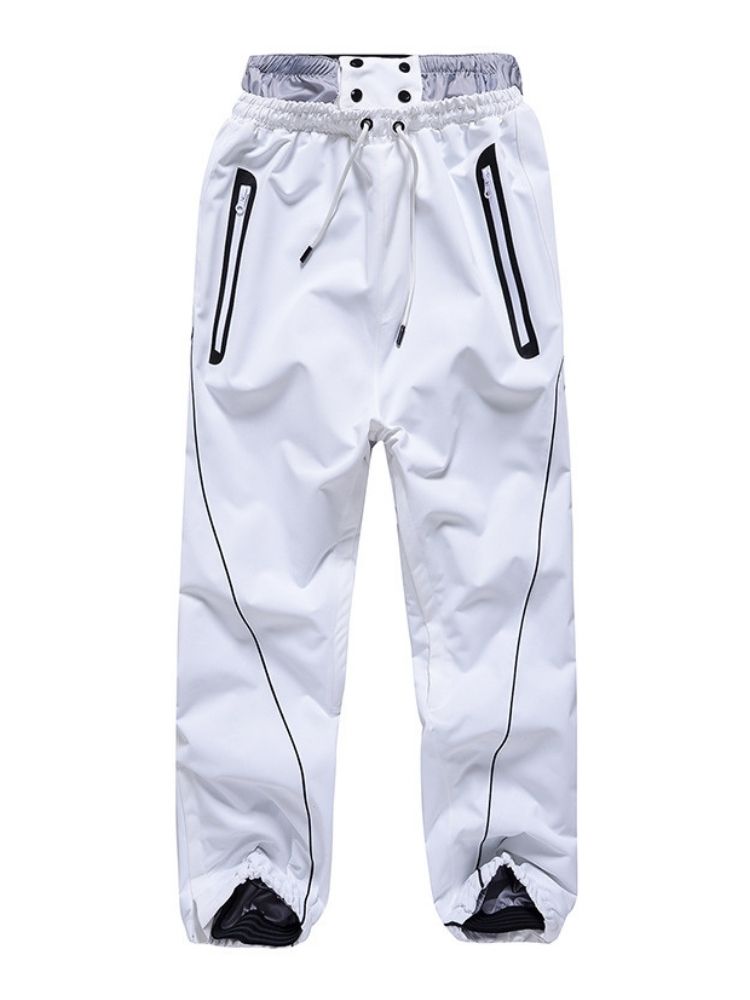 XwXwSeui Men Women Lines Outdoor Snow Suits-White Series