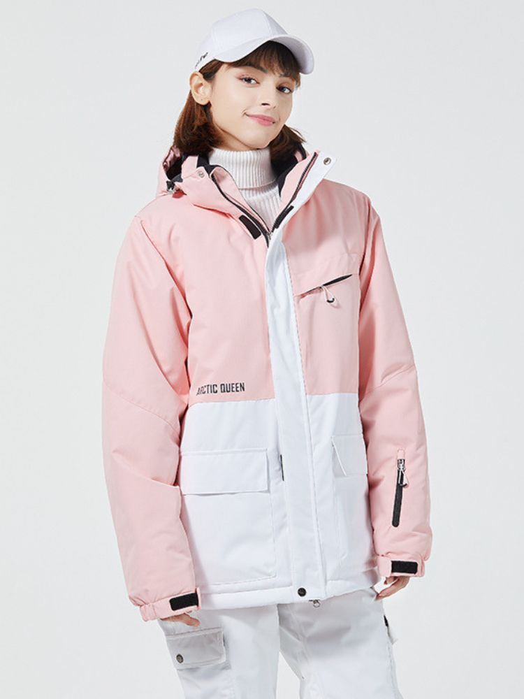 XwXwSeui Women Pink Insulated Snow Jacket