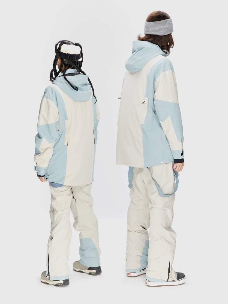 XwXwSeui Men Women Colorblock Loose Snow Suits