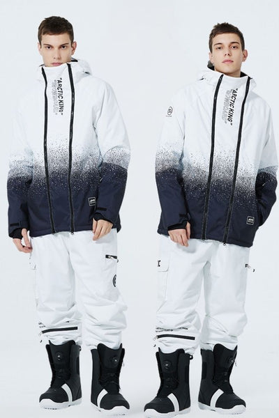 XwXwSeui Men Women Waterproof Insulated Snow Suits-Black Series