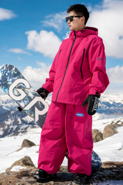 XwXwSeui Women Men Fleeced Loose 3L Hooded Outdoor Snow Suits