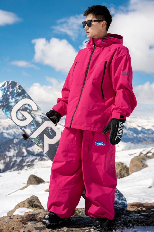 XwXwSeui Women Men Fleeced Loose 3L Hooded Outdoor Snow Suits