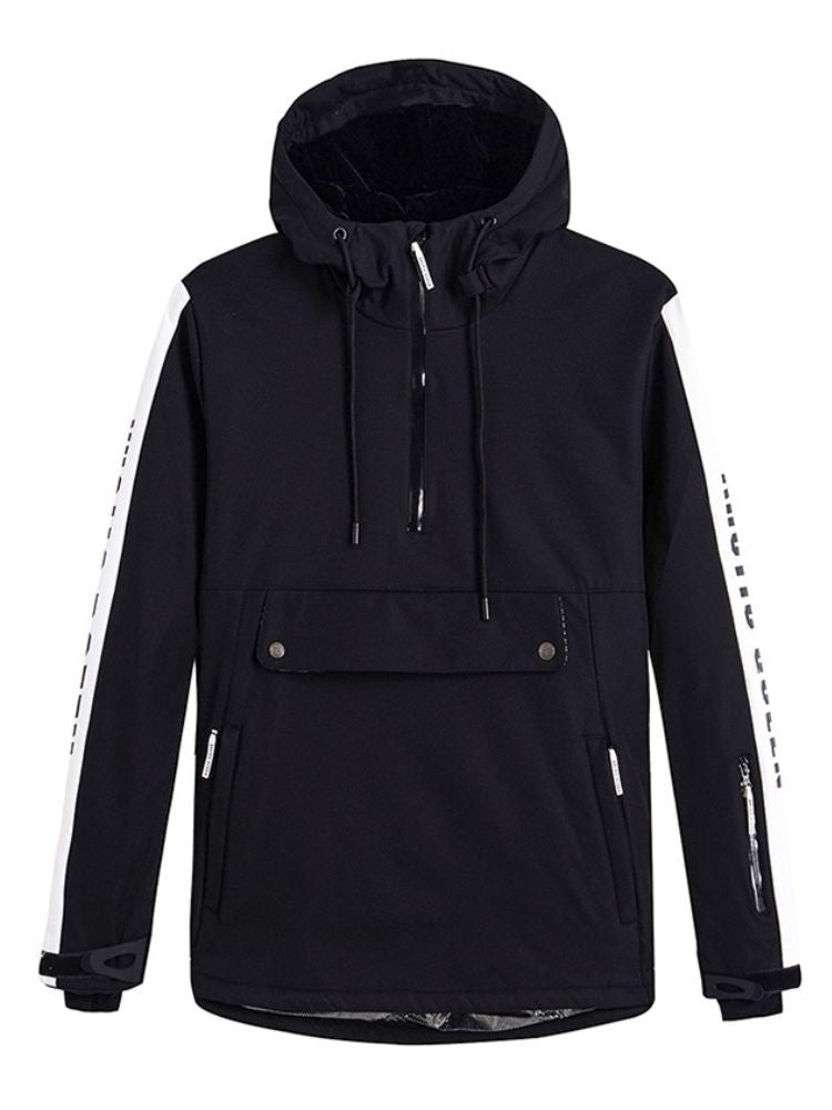 XwXwSeui Men Women Half Zipper Hooded Snow Jacket