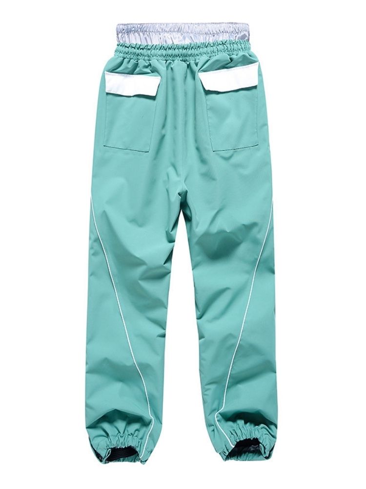 XwXwSeui Men Women Lines Outdoor Snow Suits-Light Cyan Series