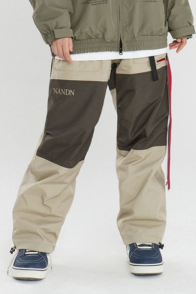 XwXwSeui Men Women Colorblock Waterproof Outoor Ski Pants