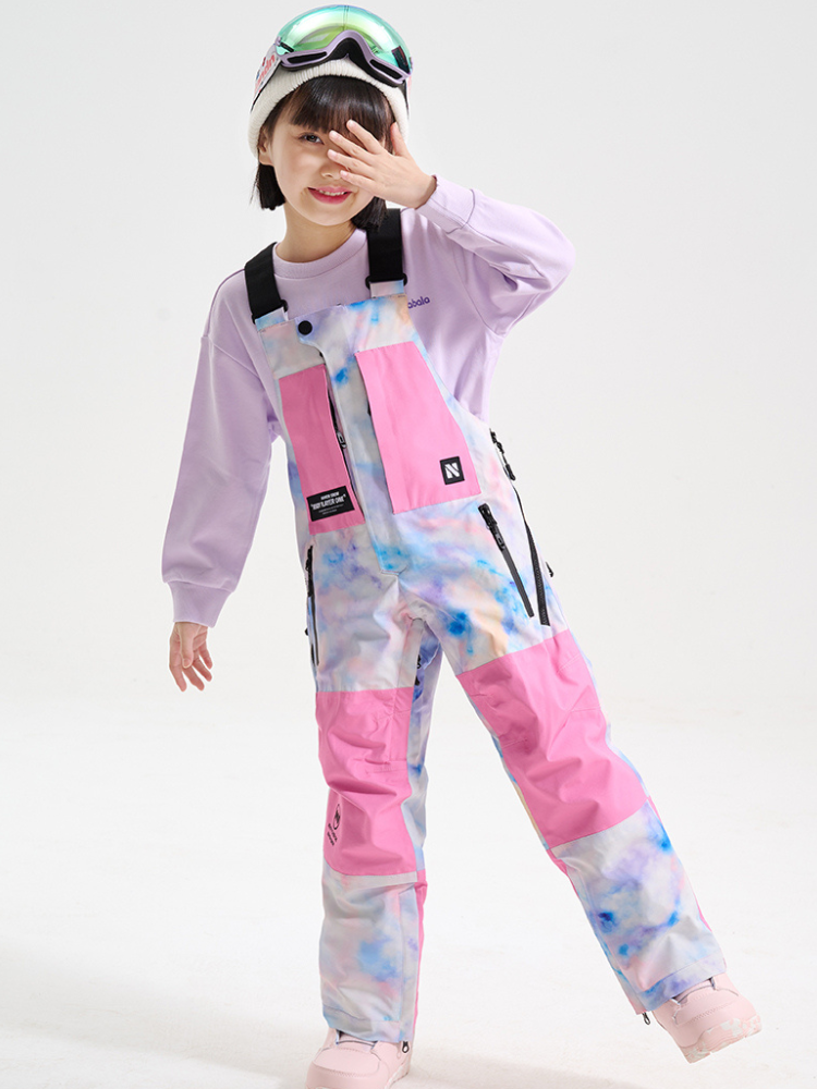 XwXwSeui Kids Colorblock Outdoor Snow Bibs