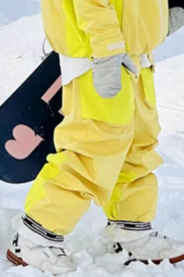 XwXwSeui Men Women 3L Colorblock Loose Ski Pants