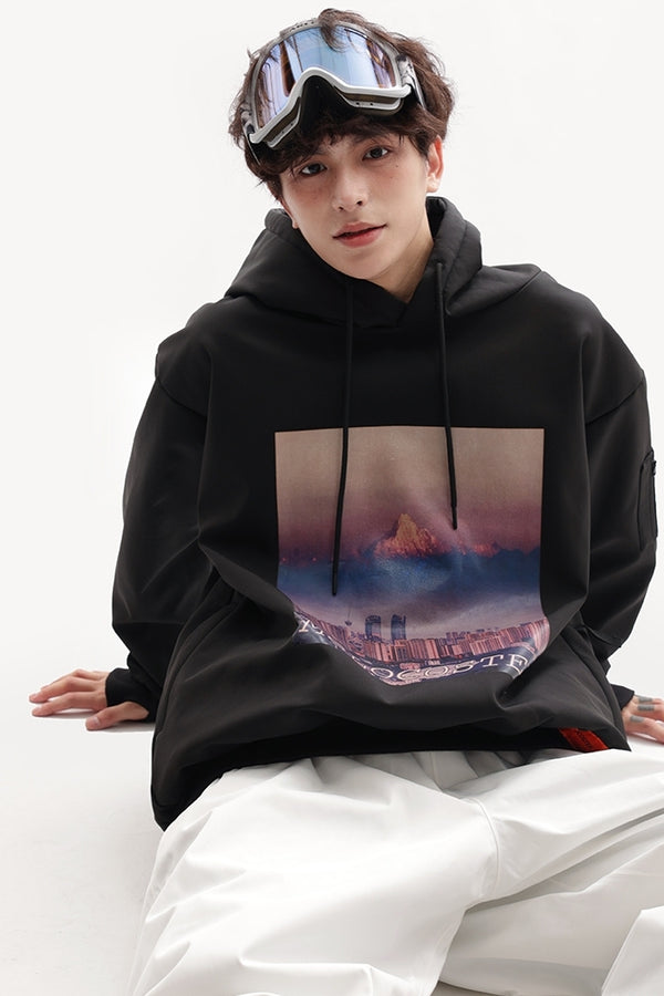 XwXwSeui Men Women Fleece Snow Mountain Ski Sweatshirt